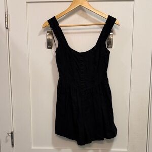 Abercrombie & Fitch Black Linen Romper
